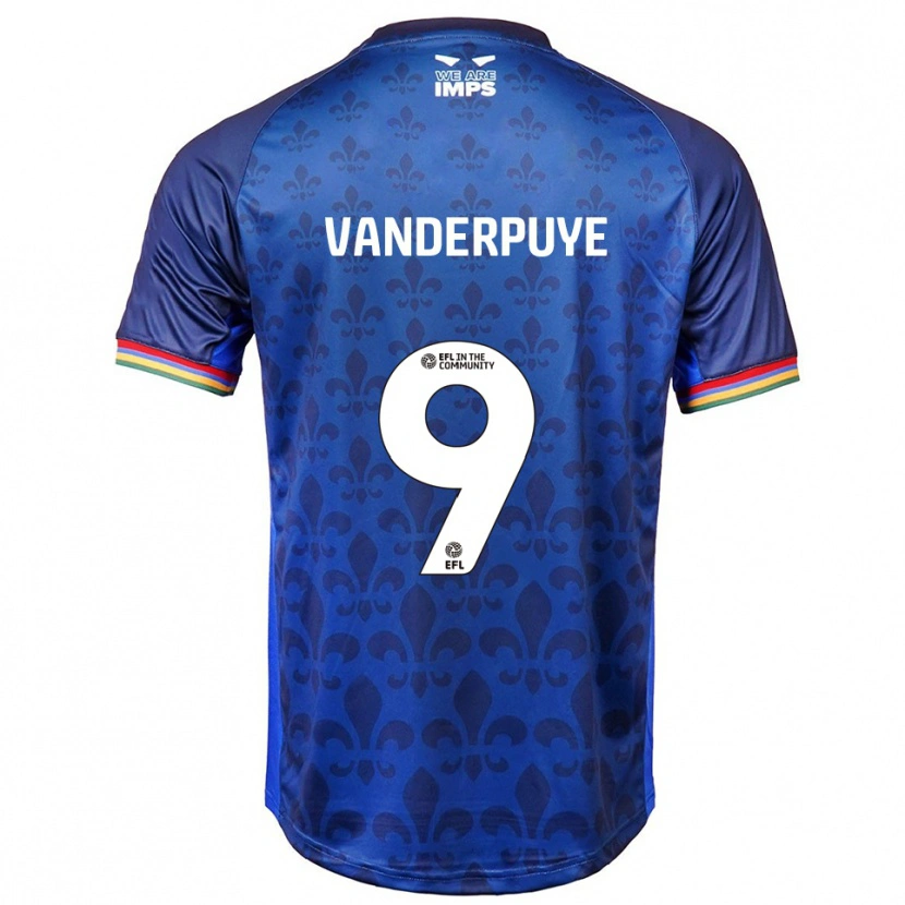 Danxen Hombre Camiseta Daniel Vanderpuye #9 Azul Azul Marino 2ª Equipación 2025/26 La Camisa México
