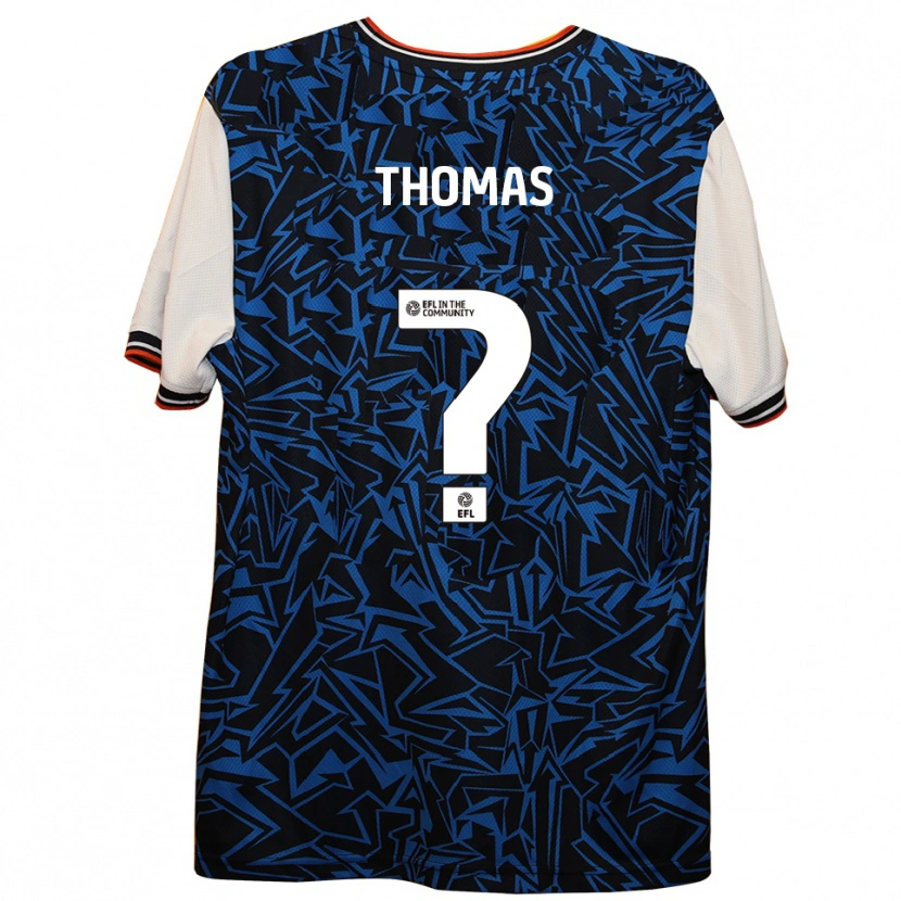 Danxen Hombre Camiseta Lucas Thomas #0 Azul Negro Blanco 2ª Equipación 2025/26 La Camisa México