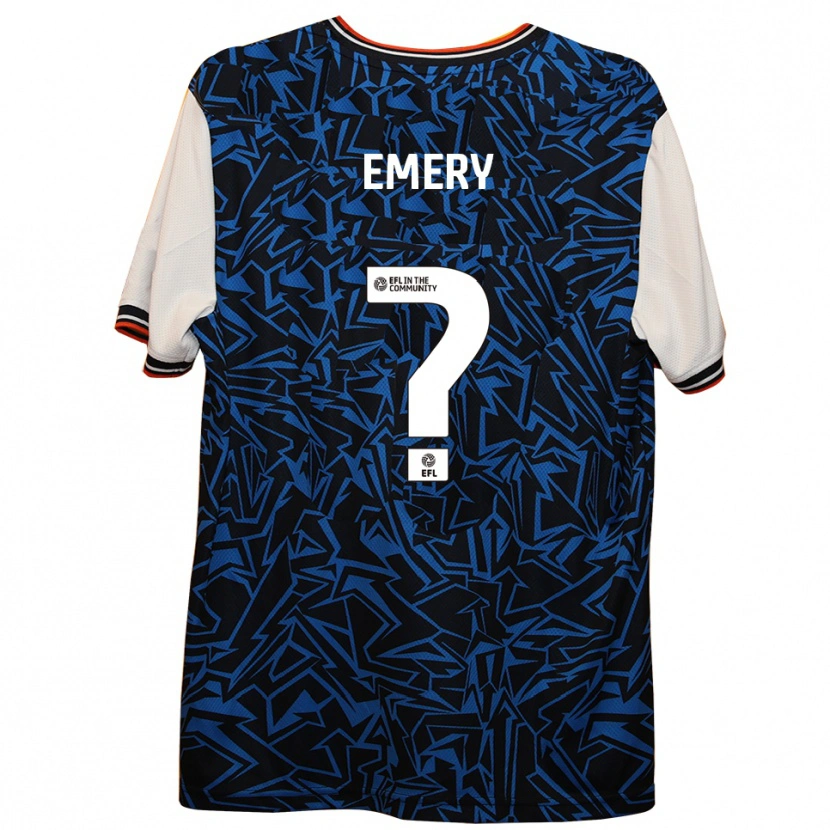 Danxen Hombre Camiseta Charlie Emery #0 Azul Negro Blanco 2ª Equipación 2025/26 La Camisa México