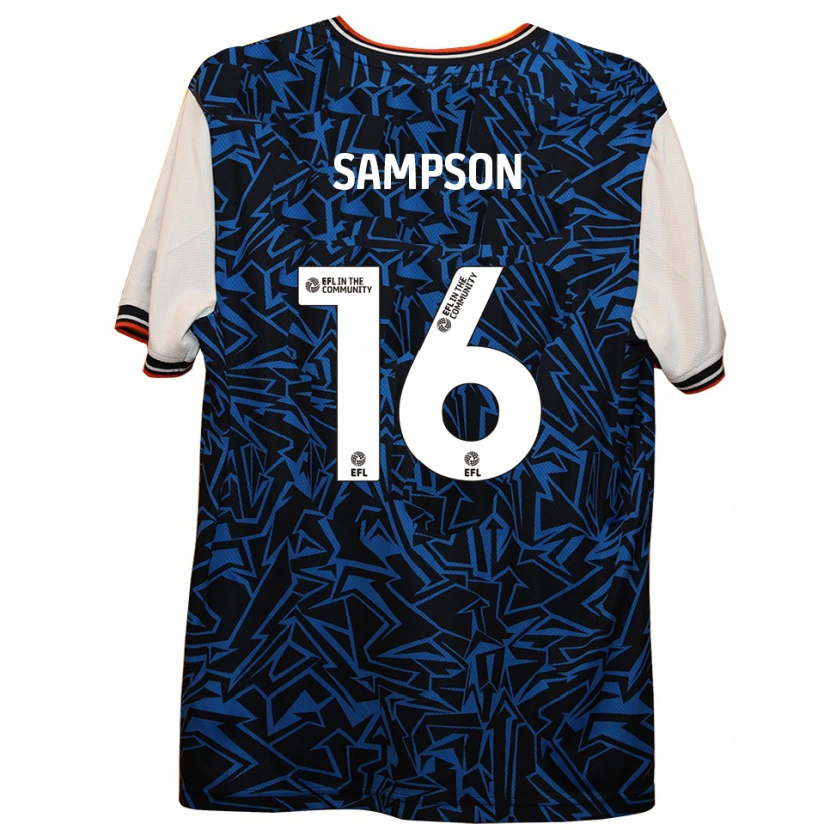 Danxen Hombre Camiseta Enoch Sampson #16 Azul Negro Blanco 2ª Equipación 2025/26 La Camisa México