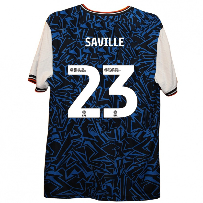Danxen Hombre Camiseta George Saville #23 Azul Negro Blanco 2ª Equipación 2025/26 La Camisa México