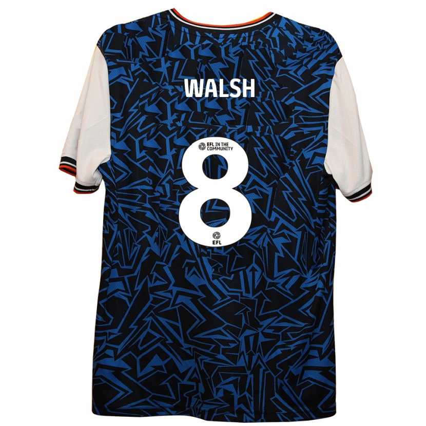 Danxen Hombre Camiseta Liam Walsh #8 Azul Negro Blanco 2ª Equipación 2025/26 La Camisa México