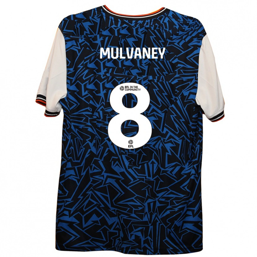Danxen Hombre Camiseta Elizabeth Mulvaney #8 Azul Negro Blanco 2ª Equipación 2025/26 La Camisa México