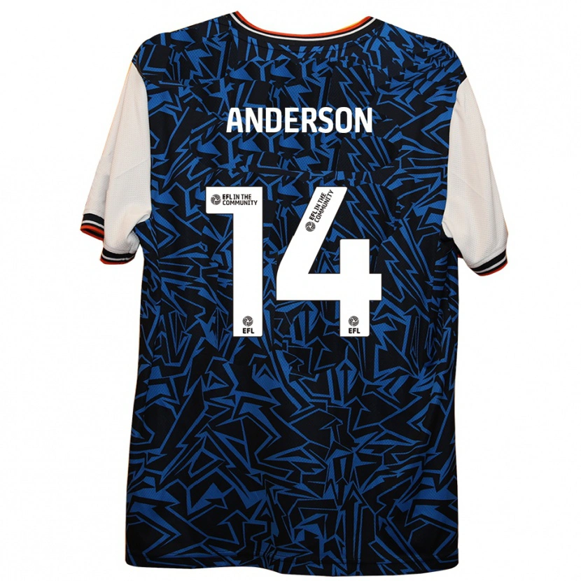 Danxen Hombre Camiseta Sam Anderson #14 Azul Negro Blanco 2ª Equipación 2025/26 La Camisa México