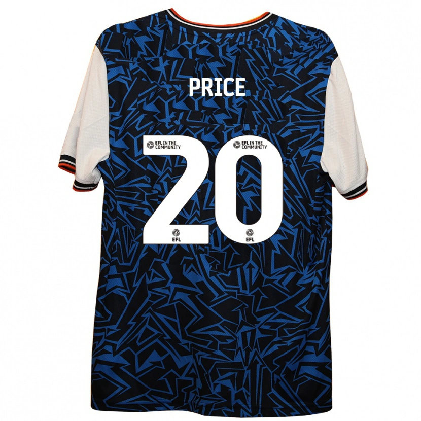 Danxen Hombre Camiseta Erin Price #20 Azul Negro Blanco 2ª Equipación 2025/26 La Camisa México