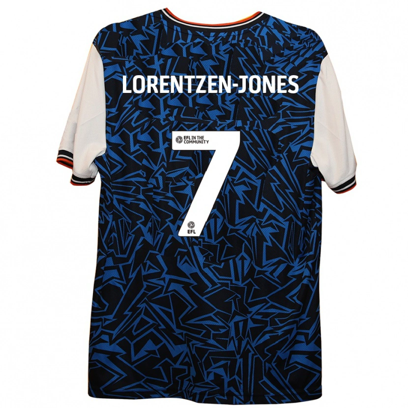 Danxen Hombre Camiseta Jack Lorentzen-Jones #7 Azul Negro Blanco 2ª Equipación 2025/26 La Camisa México
