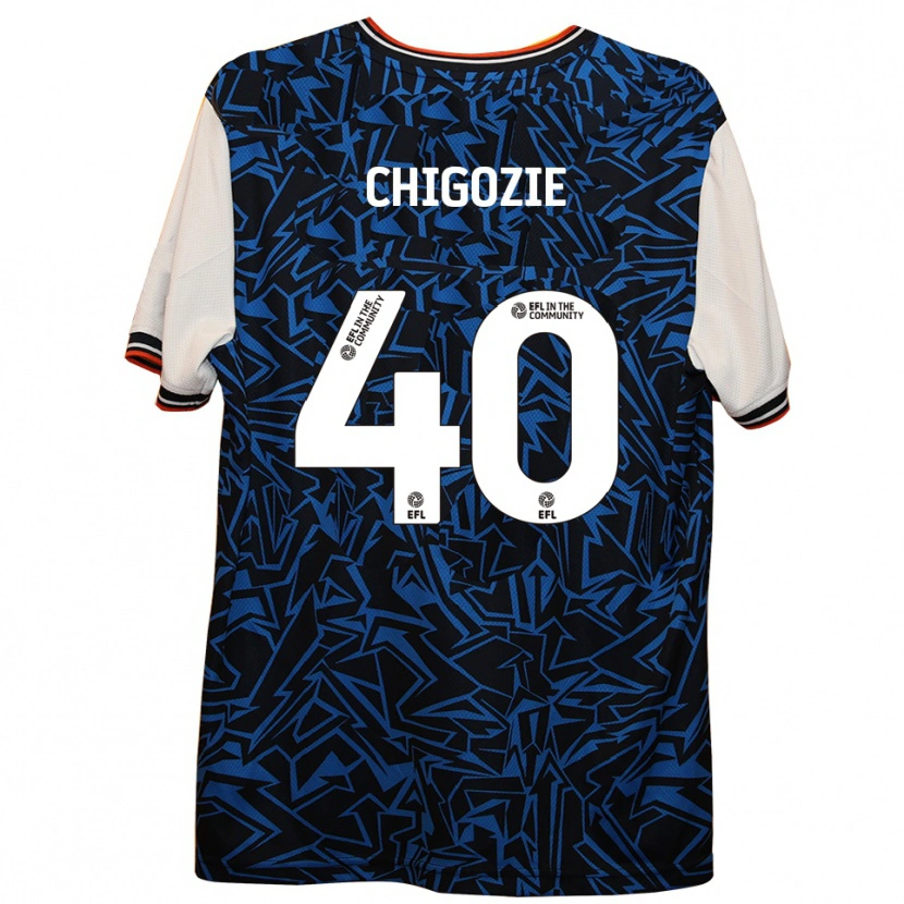 Danxen Hombre Camiseta Christian Chigozie #40 Azul Negro Blanco 2ª Equipación 2025/26 La Camisa México