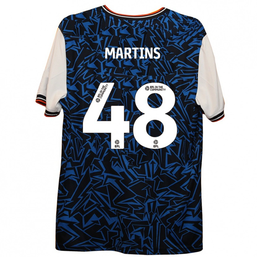 Danxen Hombre Camiseta Dominic Dos Santos Martins #48 Azul Negro Blanco 2ª Equipación 2025/26 La Camisa México