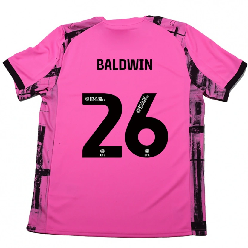 Danxen Hombre Camiseta Jack Baldwin #26 Rojo Rosado Negro 2ª Equipación 2025/26 La Camisa México