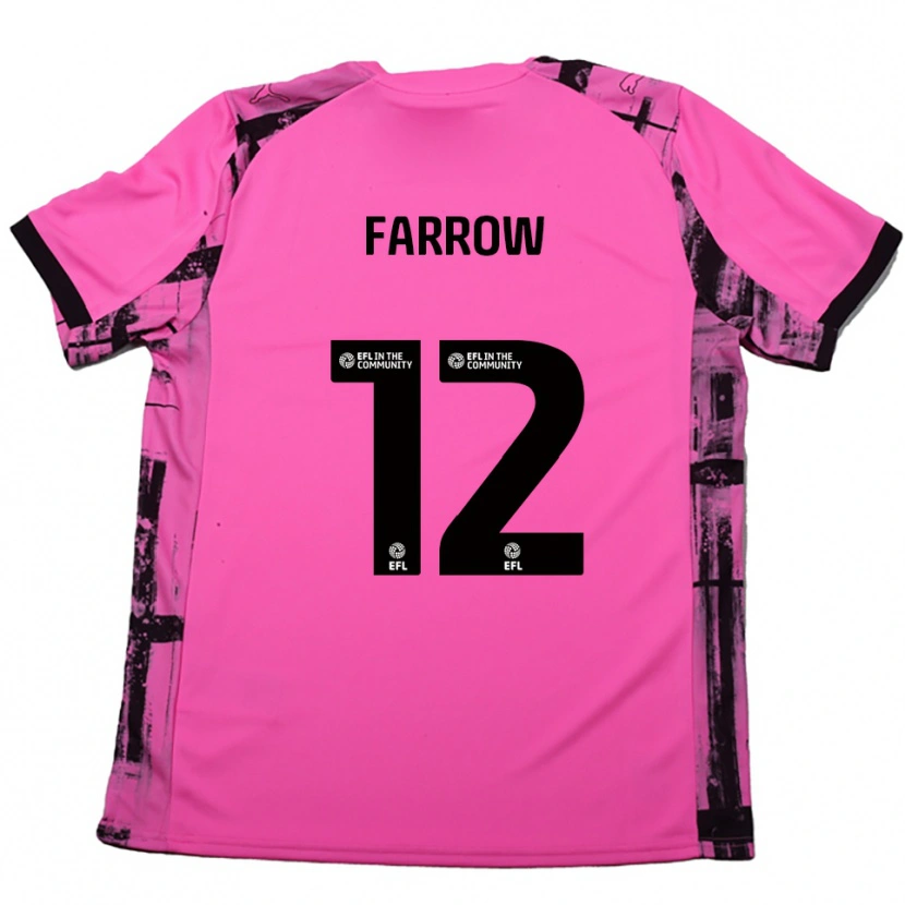 Danxen Hombre Camiseta Kim Farrow #12 Rojo Rosado Negro 2ª Equipación 2025/26 La Camisa México