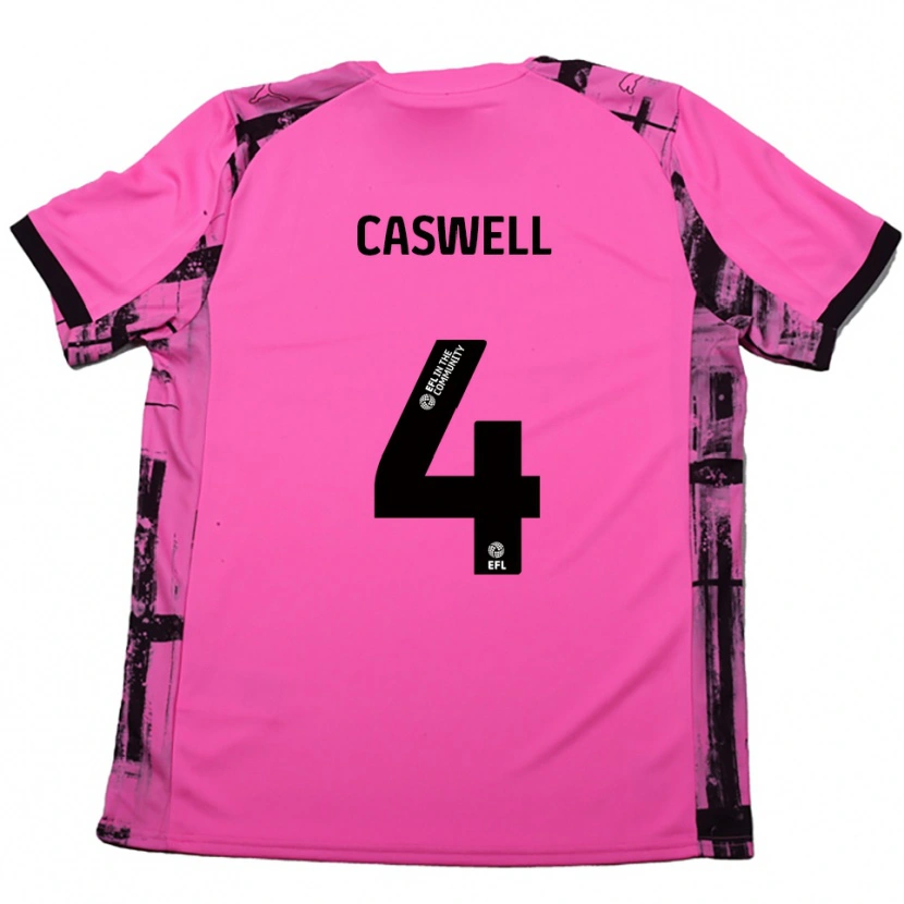 Danxen Hombre Camiseta Jordan Caswell #4 Rojo Rosado Negro 2ª Equipación 2025/26 La Camisa México