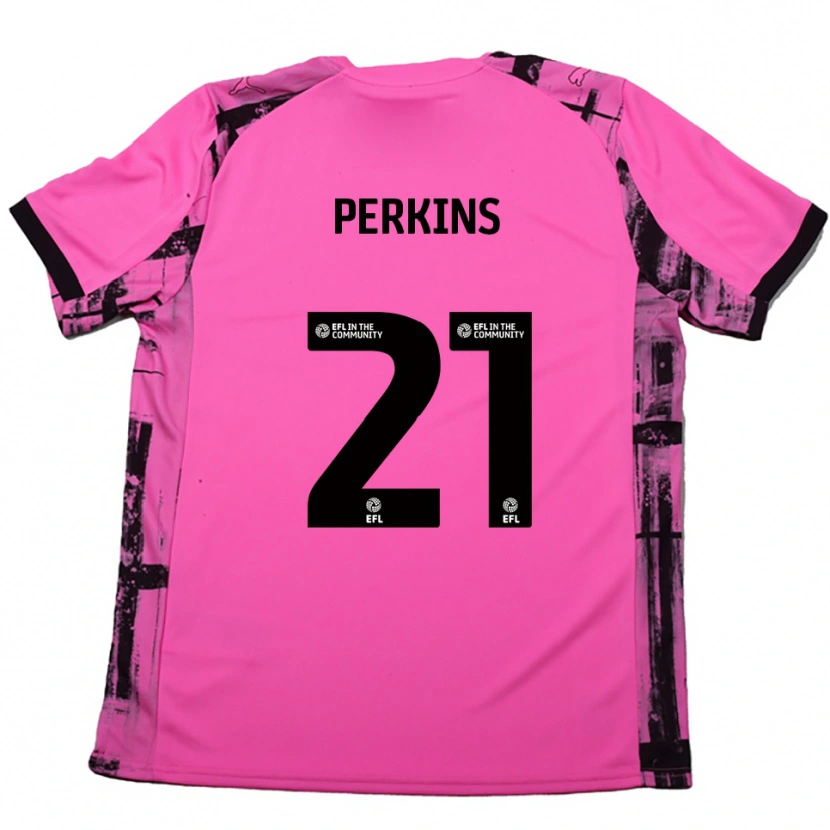 Danxen Hombre Camiseta Jack Perkins #21 Rojo Rosado Negro 2ª Equipación 2025/26 La Camisa México