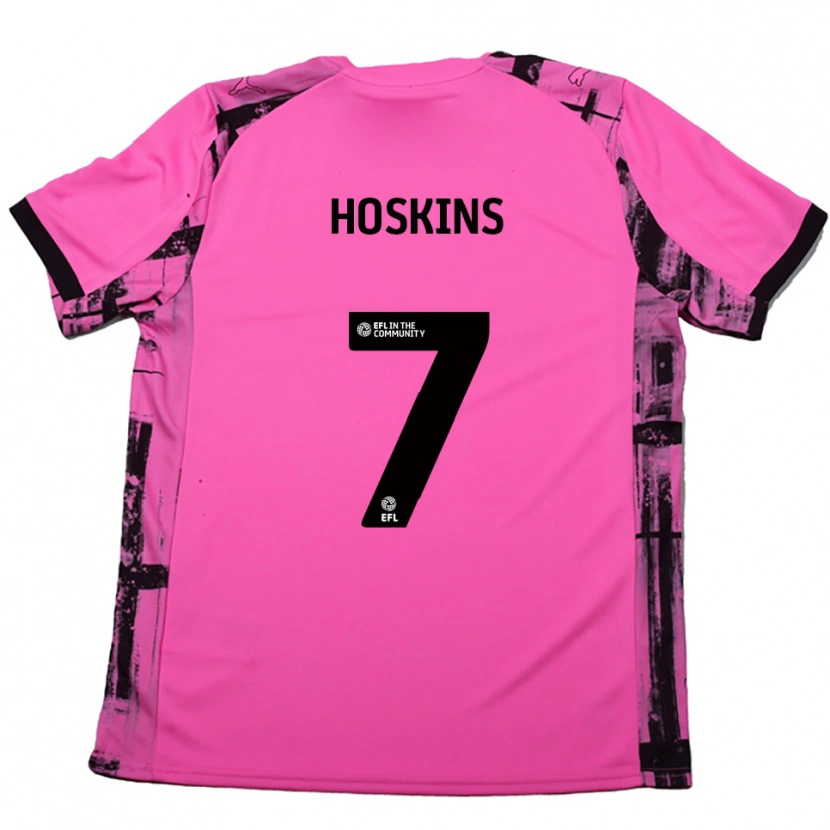 Danxen Hombre Camiseta Sam Hoskins #7 Rojo Rosado Negro 2ª Equipación 2025/26 La Camisa México
