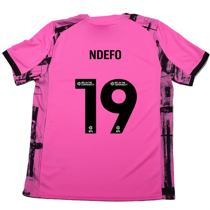 Danxen Hombre Camiseta Ona Ndefo #19 Rojo Rosado Negro 2ª Equipación 2025/26 La Camisa México