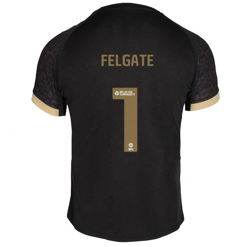 Danxen Hombre Camiseta Lily Felgate #1 Negro Dorado 2ª Equipación 2025/26 La Camisa México