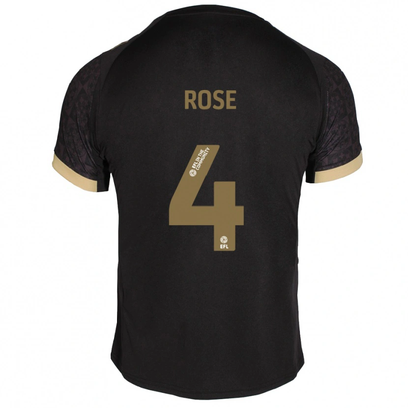 Danxen Hombre Camiseta Jemma Rose #4 Negro Dorado 2ª Equipación 2025/26 La Camisa México