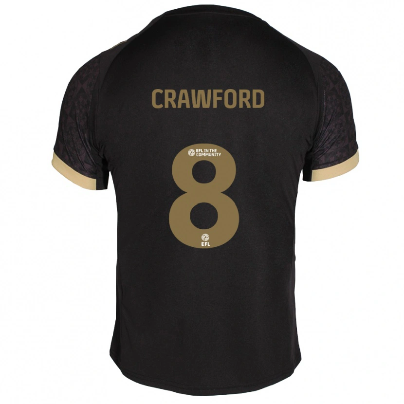 Danxen Hombre Camiseta Imy Crawford #8 Negro Dorado 2ª Equipación 2025/26 La Camisa México