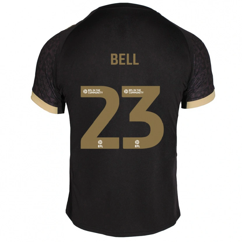 Danxen Hombre Camiseta Katelyn Bell #23 Negro Dorado 2ª Equipación 2025/26 La Camisa México