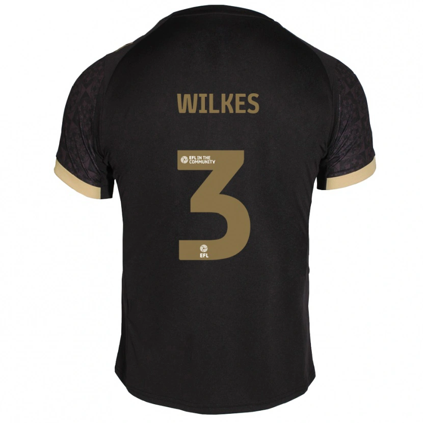 Danxen Hombre Camiseta Finley Wilkes #3 Negro Dorado 2ª Equipación 2025/26 La Camisa México