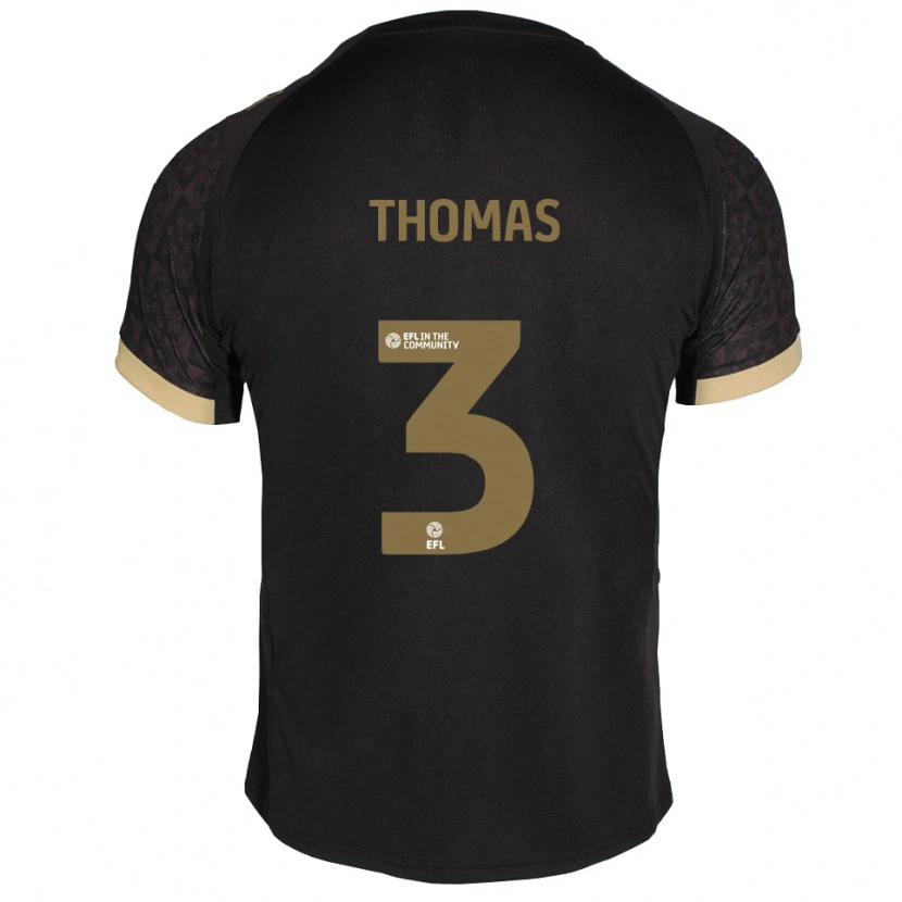 Danxen Hombre Camiseta Roxylea Thomas #3 Negro Dorado 2ª Equipación 2025/26 La Camisa México