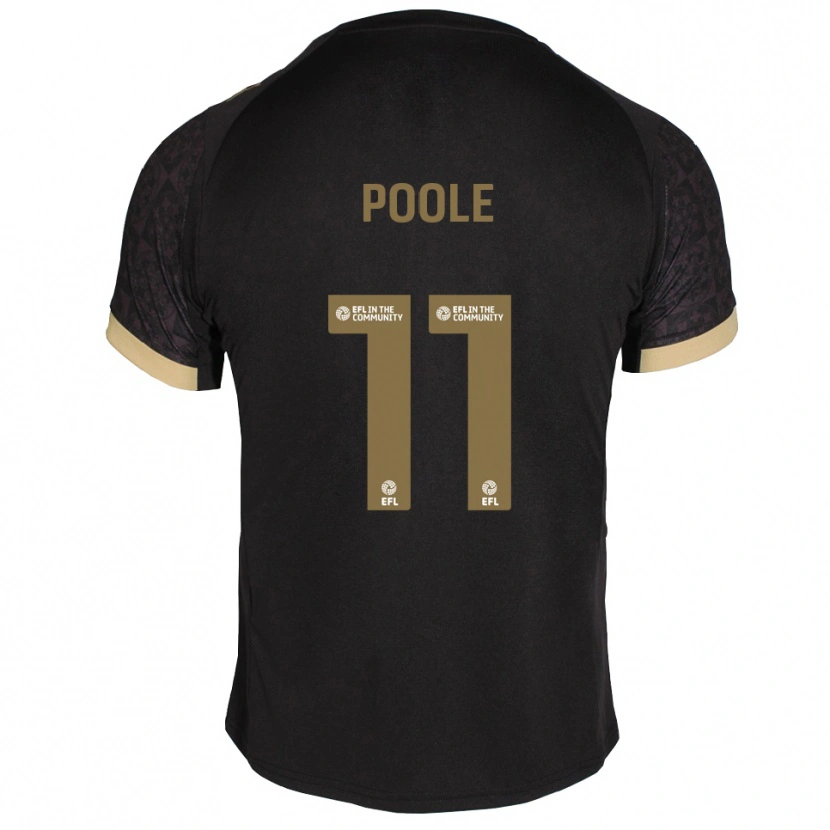 Danxen Hombre Camiseta Fletcher Poole #11 Negro Dorado 2ª Equipación 2025/26 La Camisa México