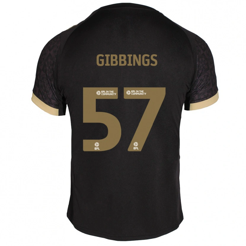 Danxen Hombre Camiseta Cole Gibbings #57 Negro Dorado 2ª Equipación 2025/26 La Camisa México