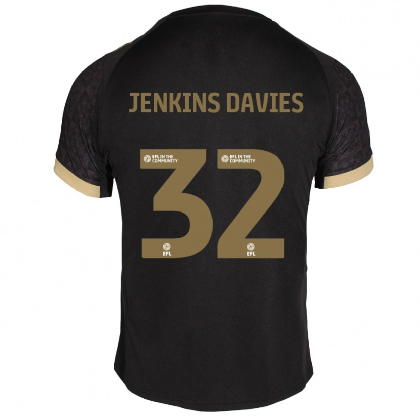 Danxen Hombre Camiseta Will Jenkins-Davies #32 Negro Dorado 2ª Equipación 2025/26 La Camisa México