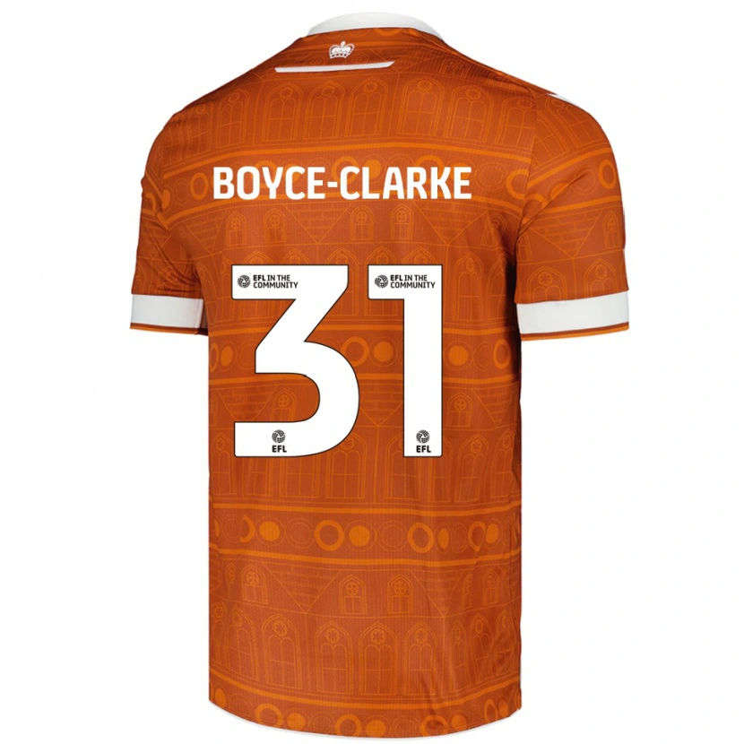 Danxen Hombre Camiseta Coniah Boyce-Clarke #31 Naranja Blanco 2ª Equipación 2025/26 La Camisa México