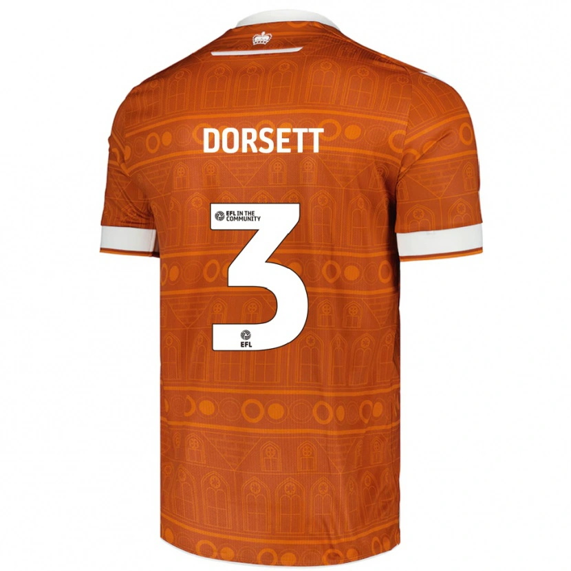 Danxen Hombre Camiseta Jeriel Dorsett #3 Naranja Blanco 2ª Equipación 2025/26 La Camisa México