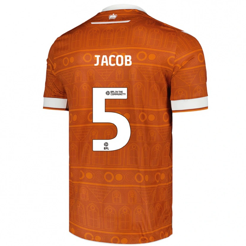 Danxen Hombre Camiseta Matty Jacob #5 Naranja Blanco 2ª Equipación 2025/26 La Camisa México