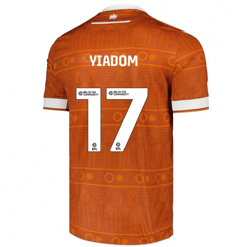 Danxen Hombre Camiseta Andy Yiadom #17 Naranja Blanco 2ª Equipación 2025/26 La Camisa México