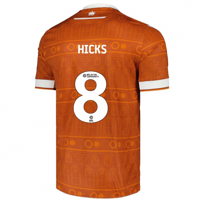 Danxen Hombre Camiseta David Hicks #8 Naranja Blanco 2ª Equipación 2025/26 La Camisa México