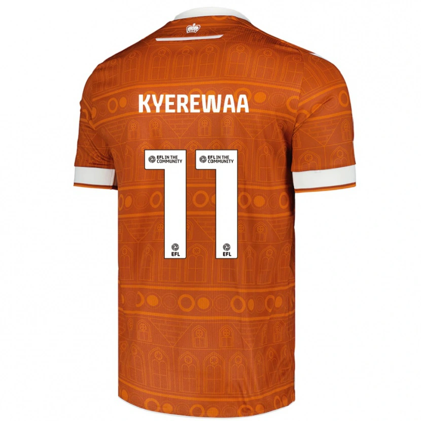 Danxen Hombre Camiseta Daniel Kyerewaa #11 Naranja Blanco 2ª Equipación 2025/26 La Camisa México