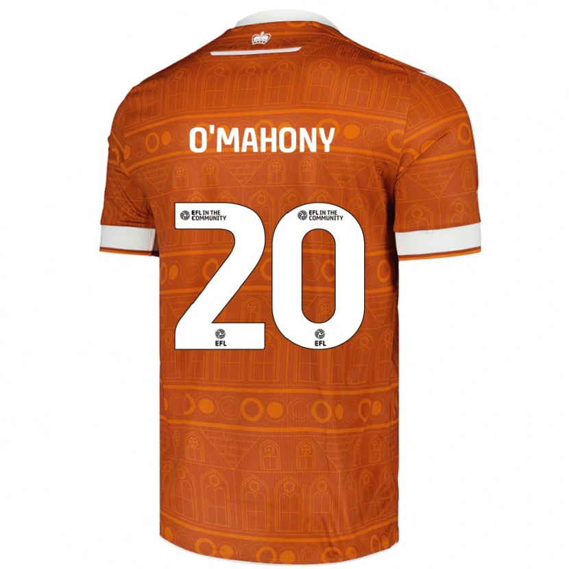 Danxen Hombre Camiseta Mark O'mahony #20 Naranja Blanco 2ª Equipación 2025/26 La Camisa México