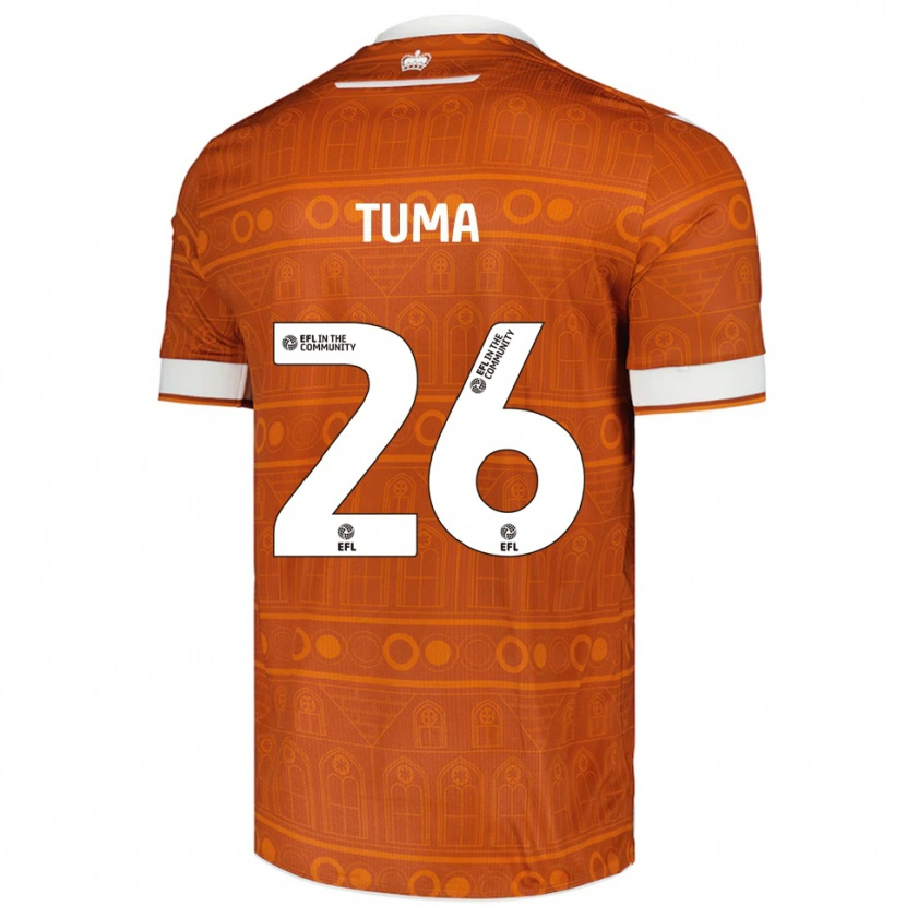 Danxen Hombre Camiseta Basil Tuma #26 Naranja Blanco 2ª Equipación 2025/26 La Camisa México