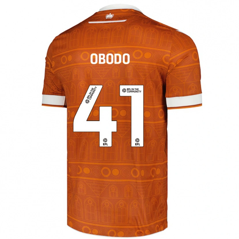 Danxen Hombre Camiseta Miles Obodo #41 Naranja Blanco 2ª Equipación 2025/26 La Camisa México
