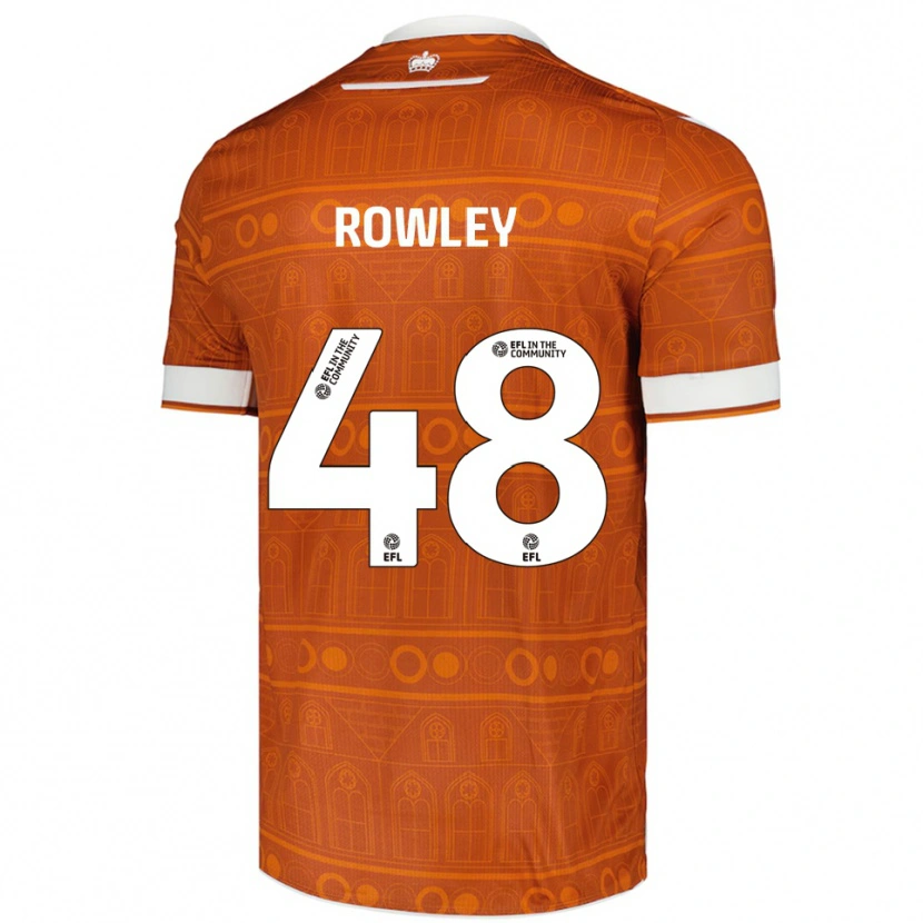 Danxen Hombre Camiseta Matthew Rowley #48 Naranja Blanco 2ª Equipación 2025/26 La Camisa México