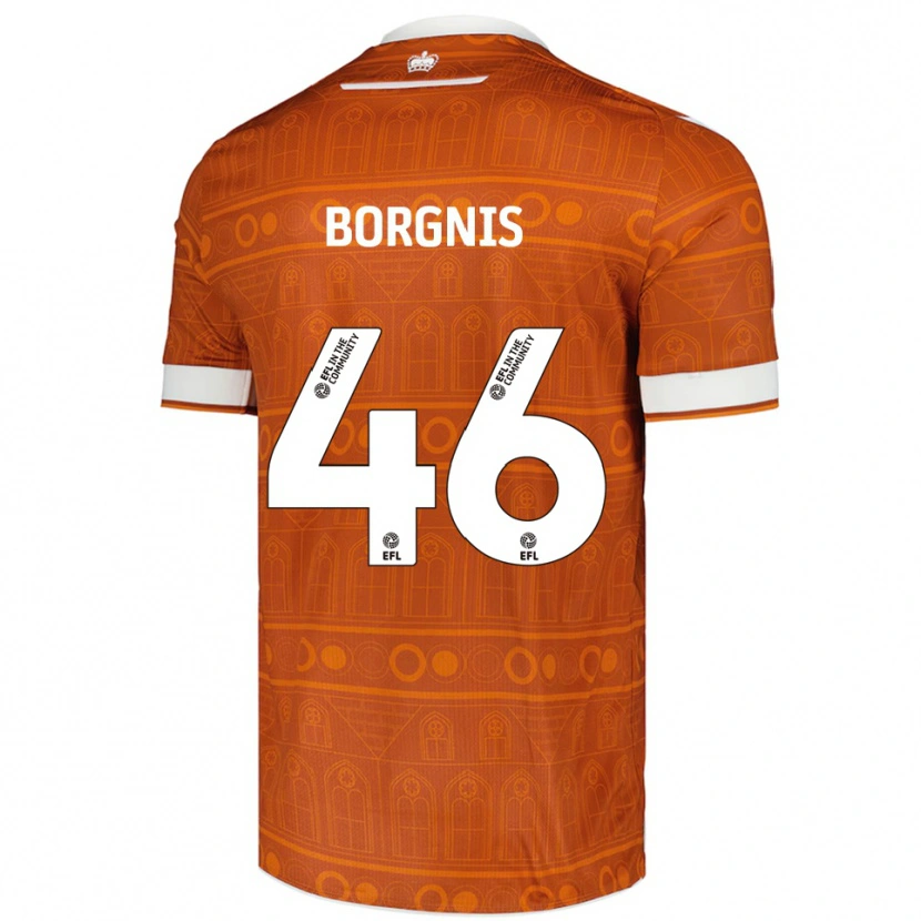 Danxen Hombre Camiseta Jacob Borgnis #46 Naranja Blanco 2ª Equipación 2025/26 La Camisa México