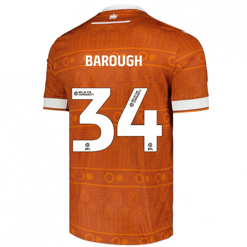 Danxen Hombre Camiseta Joe Barough #34 Naranja Blanco 2ª Equipación 2025/26 La Camisa México