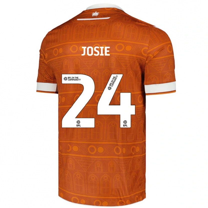 Danxen Hombre Camiseta Josie Longhurst #24 Naranja Blanco 2ª Equipación 2025/26 La Camisa México