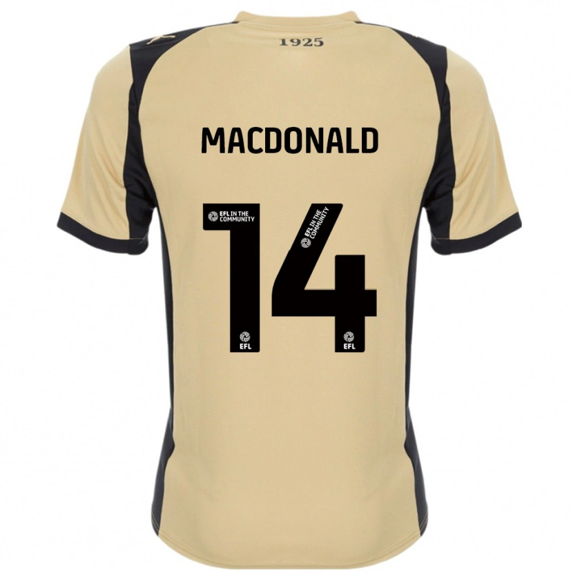 Danxen Hombre Camiseta Alex Macdonald #14 Dorado Negro 2ª Equipación 2025/26 La Camisa México