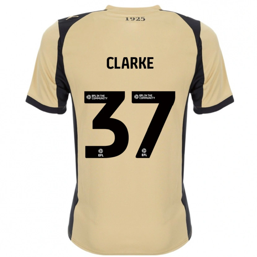 Danxen Hombre Camiseta James Clarke #37 Dorado Negro 2ª Equipación 2025/26 La Camisa México