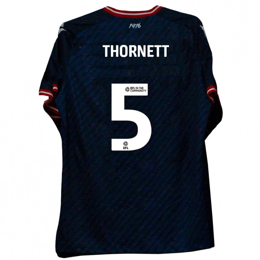 Danxen Hombre Camiseta Alfie Thornett #5 Azul Marino Rojo 2ª Equipación 2025/26 La Camisa México