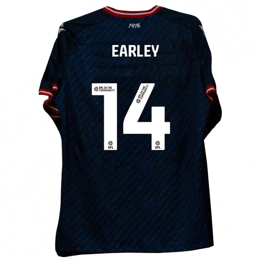 Danxen Hombre Camiseta Saxon Earley #14 Azul Marino Rojo 2ª Equipación 2025/26 La Camisa México