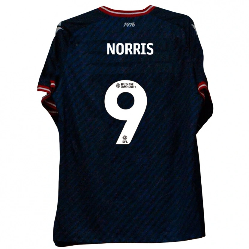 Danxen Hombre Camiseta Frank Norris #9 Azul Marino Rojo 2ª Equipación 2025/26 La Camisa México