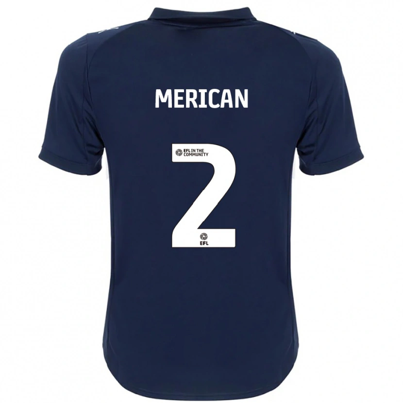 Danxen Hombre Camiseta Sara Merican #2 Azul Marino Blanco 2ª Equipación 2025/26 La Camisa México