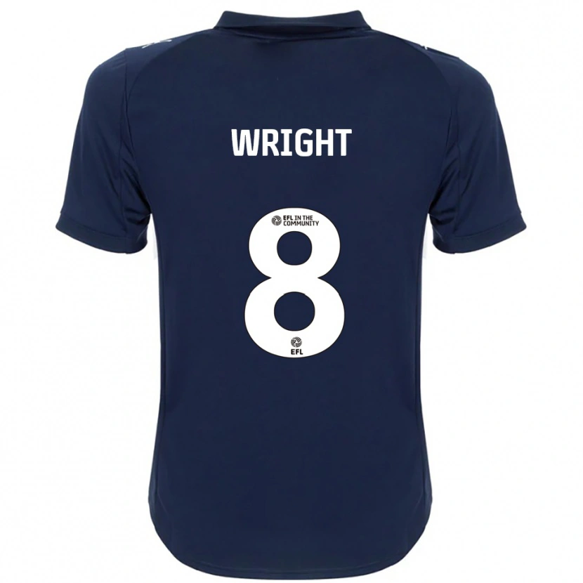 Danxen Hombre Camiseta Callum Wright #8 Azul Marino Blanco 2ª Equipación 2025/26 La Camisa México