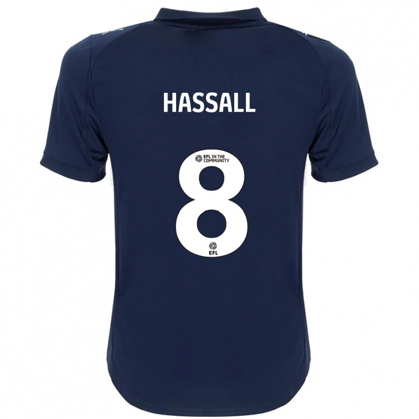 Danxen Hombre Camiseta Molly Hassall #8 Azul Marino Blanco 2ª Equipación 2025/26 La Camisa México