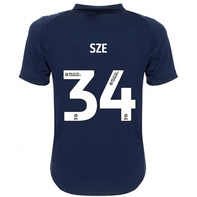 Danxen Hombre Camiseta Chris Sze #34 Azul Marino Blanco 2ª Equipación 2025/26 La Camisa México