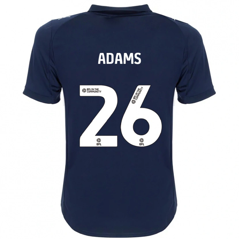 Danxen Hombre Camiseta Joe Adams #26 Azul Marino Blanco 2ª Equipación 2025/26 La Camisa México